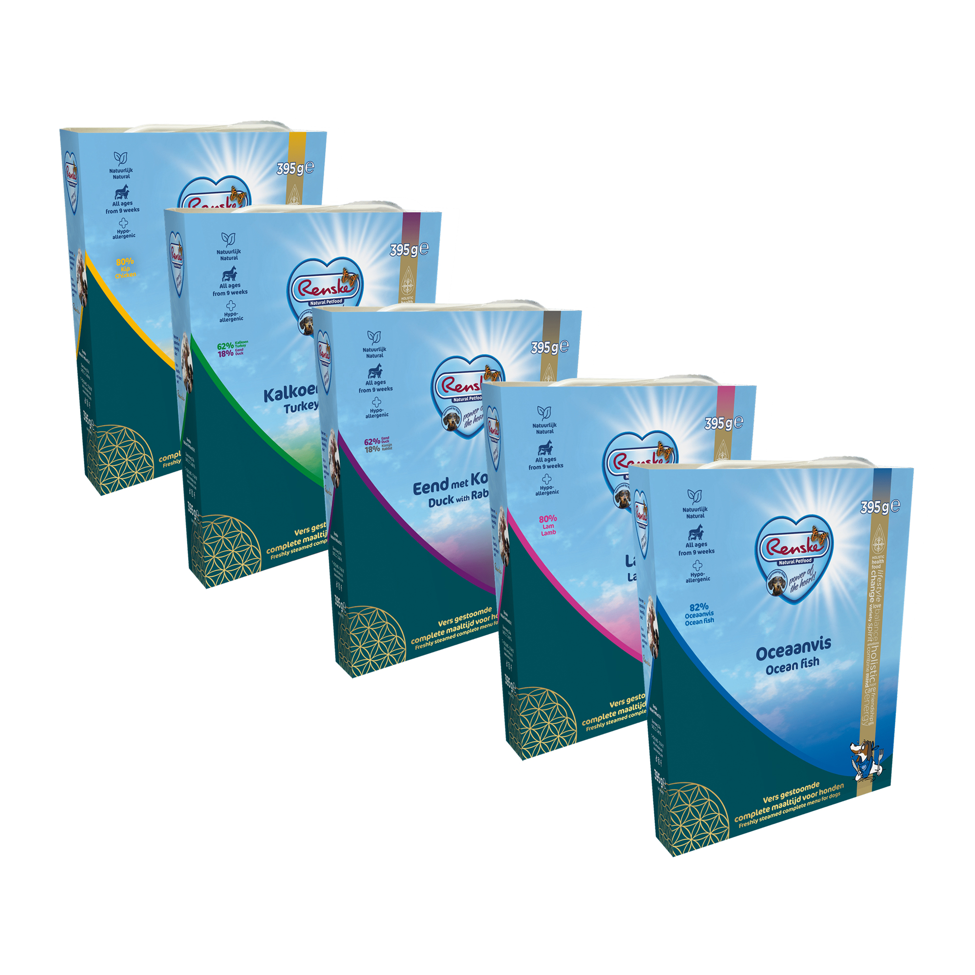 Renske Frischfleisch Hundefutter – Ente & Kaninchen – 10 x 395 g