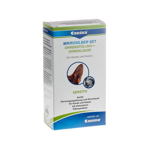 Canina Mikrosilber Set – Ohrenspülung und Ohrenliquid – 150 ml