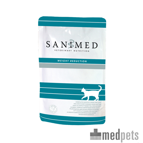 SANIMED Weight Reduction Katzenfutter – Frischebeutel – 12 x 100 g