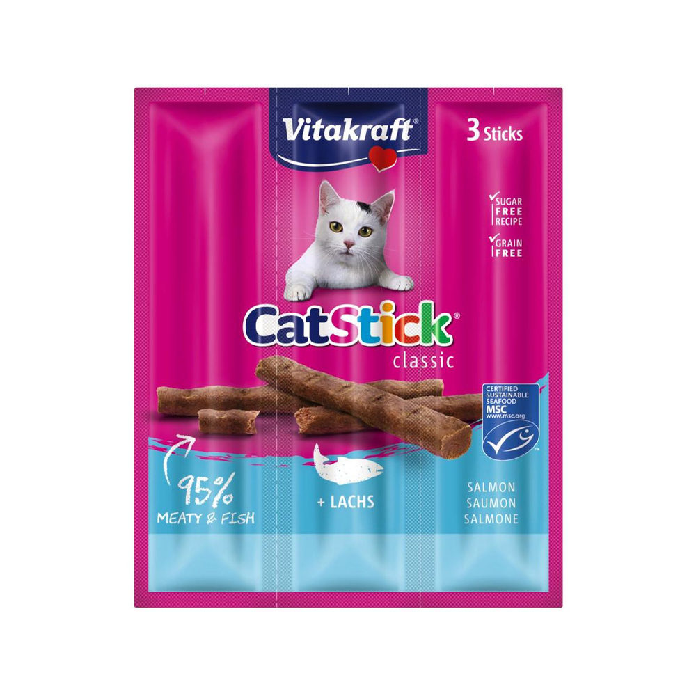 Vitakraft Cat Stick Classic – Lachs – 3 Sticks