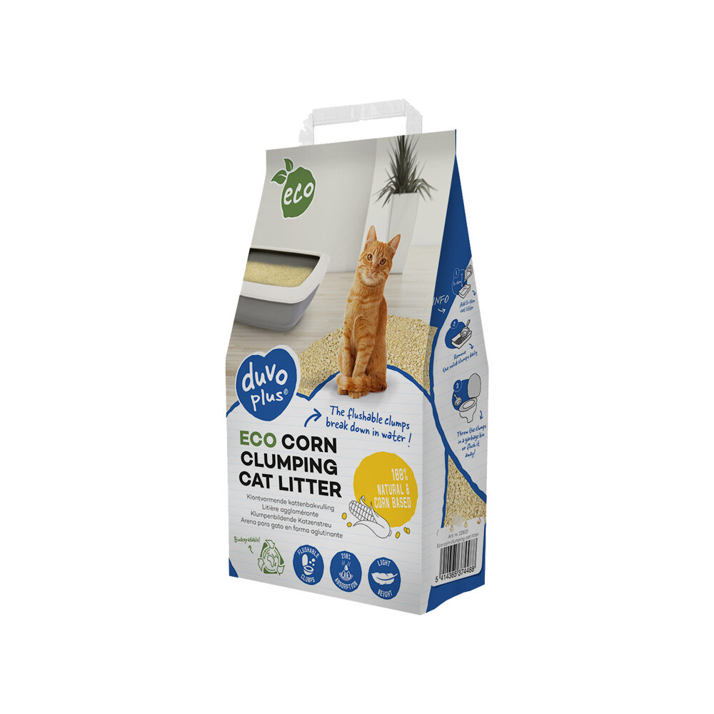 Duvo+ Eco Mais Klumpende Katzenstreu – 10 kg / 16,37 L