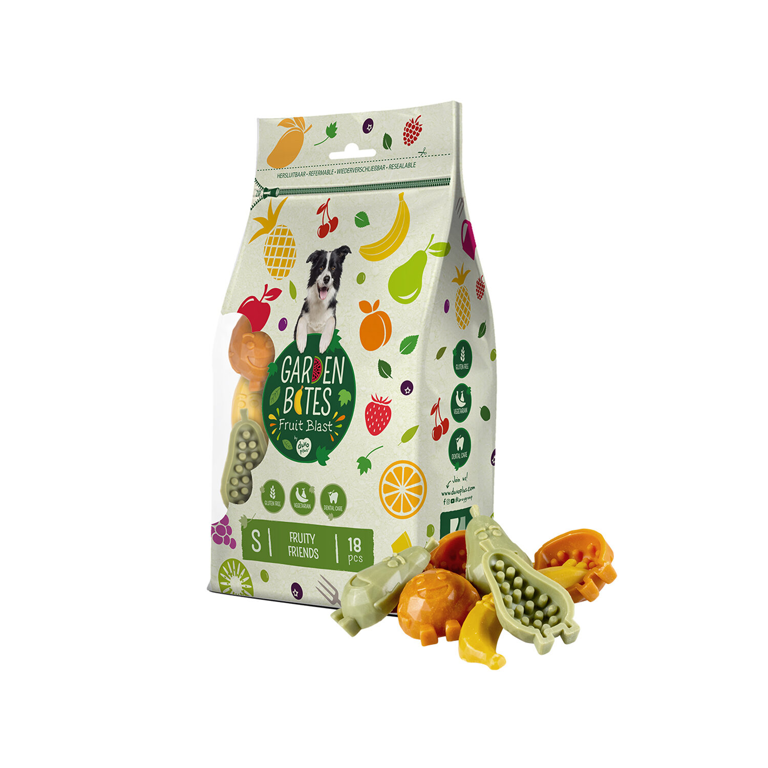 Duvo+ Garden Bites Fruity Friends – 12, 5 cm – 3 Stück