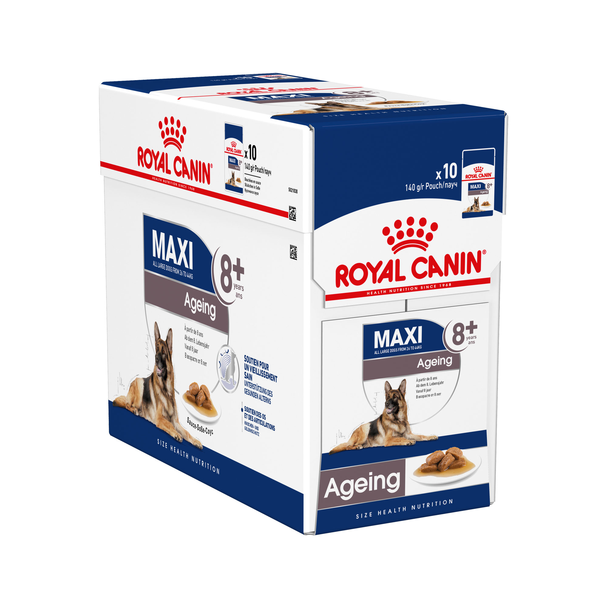 Royal Canin Maxi Ageing 8+ Hundefutter – Frischebeutel – 10 x 140 g Royal Canin Maxi Ageing 8+ Hundefutter – Frischebeutel – 10 x 140 g