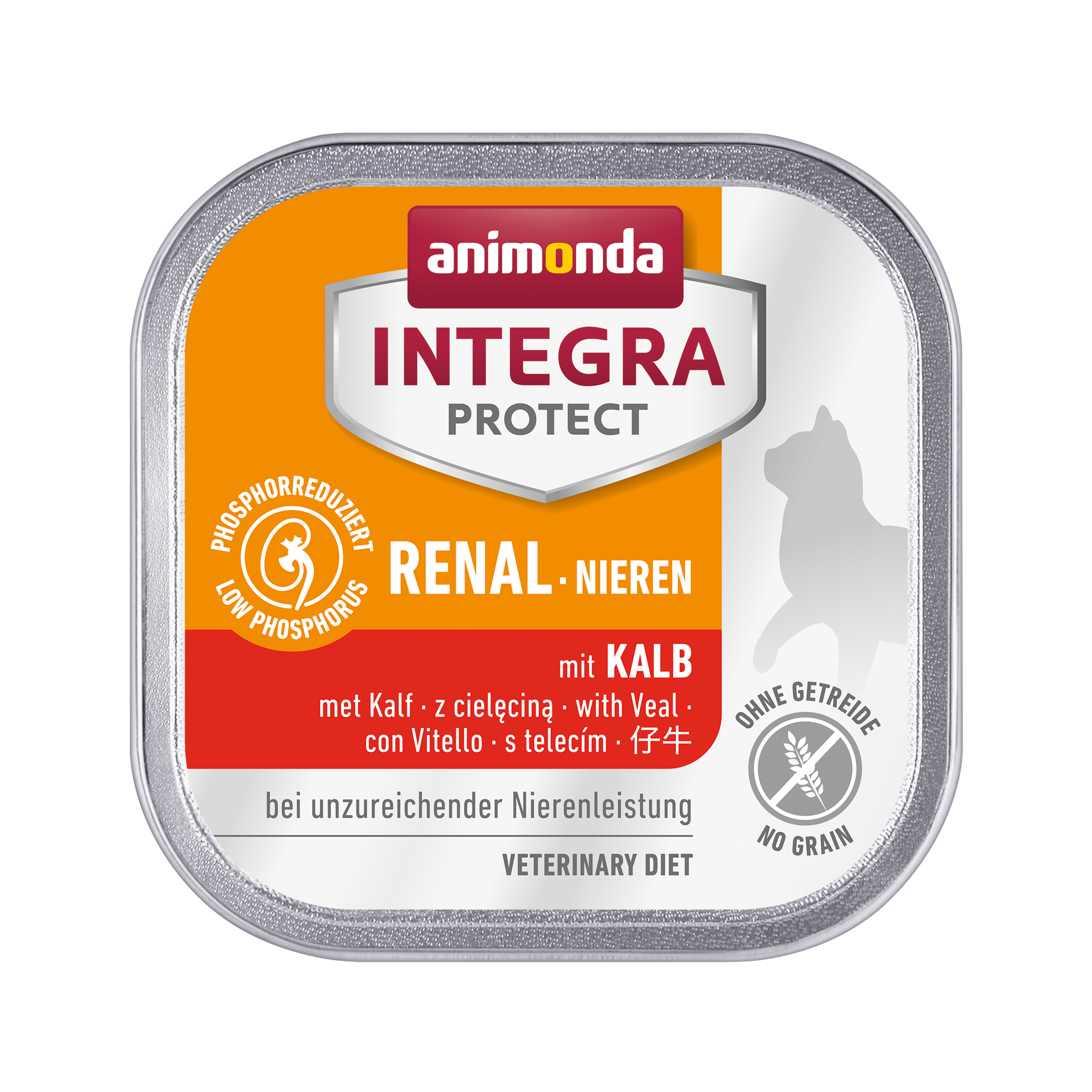 Animonda Integra Protect Nieren Katzenfutter – Schälchen – Kalb – 16 x 100 g