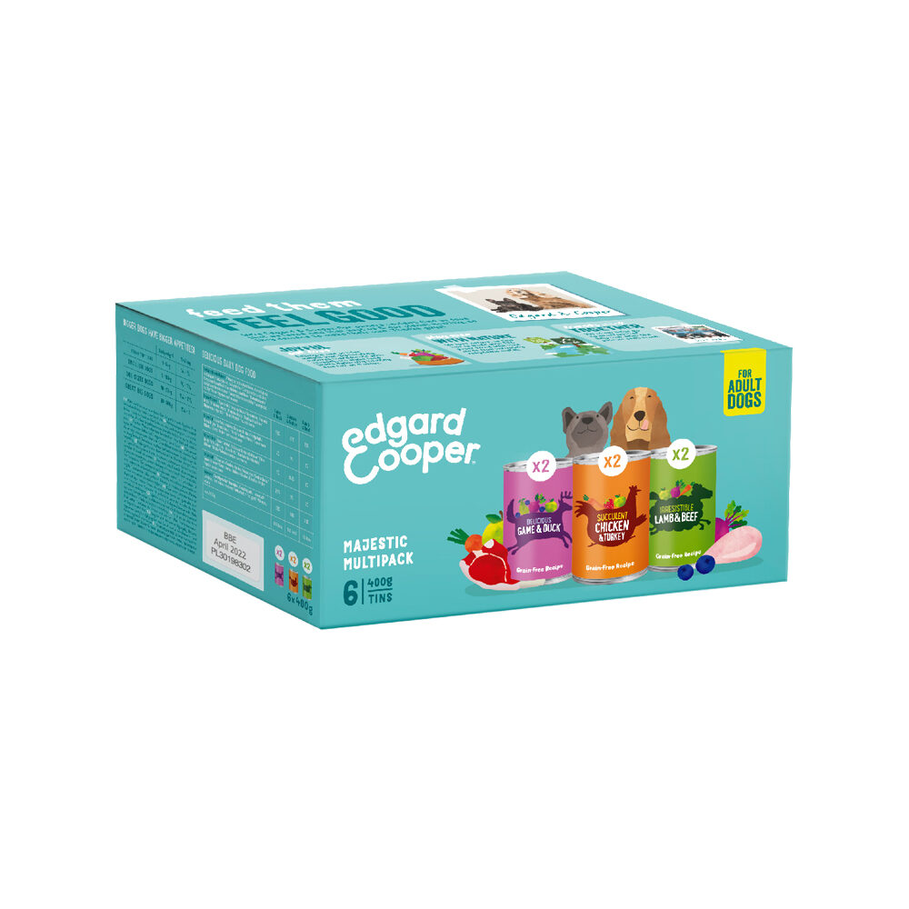 Edgard & Cooper Multipack – Huhn / Wild & Lamm – 6 x 400 g