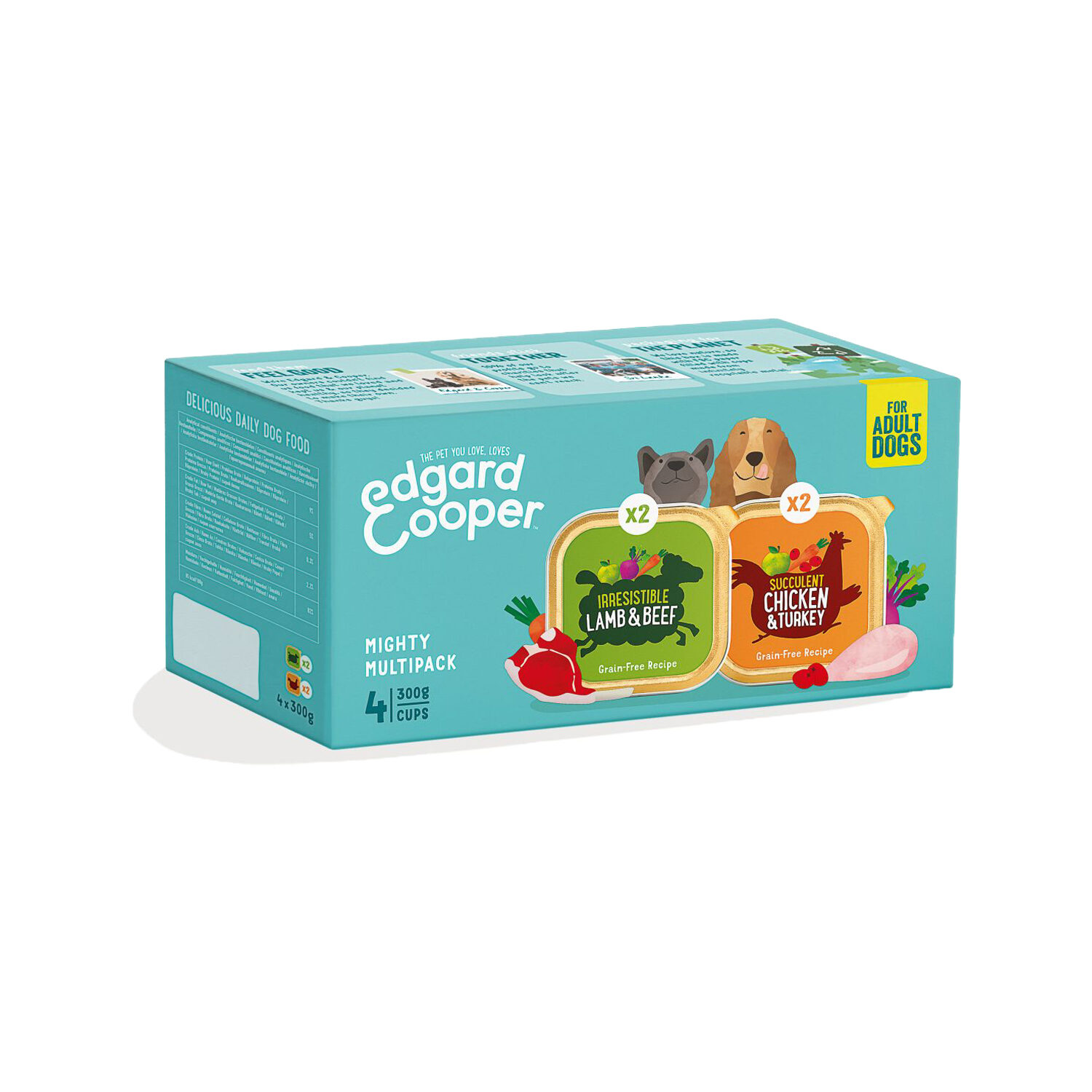 Edgard & Cooper Multipack Hundefutter – Huhn & Lamm – 4 x 300 g