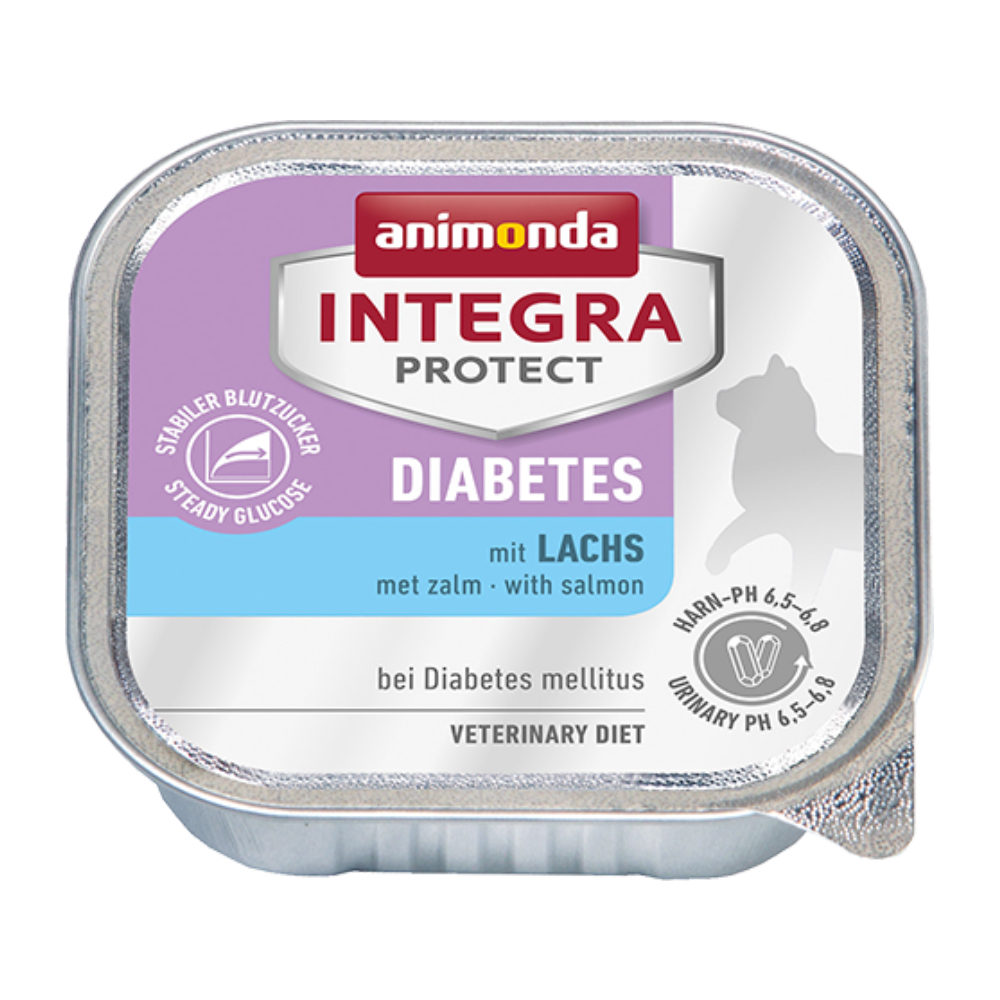 Animonda Integra Protect Diabetes Katzenfutter – Schälchen – Lachs – 16 x 100 g