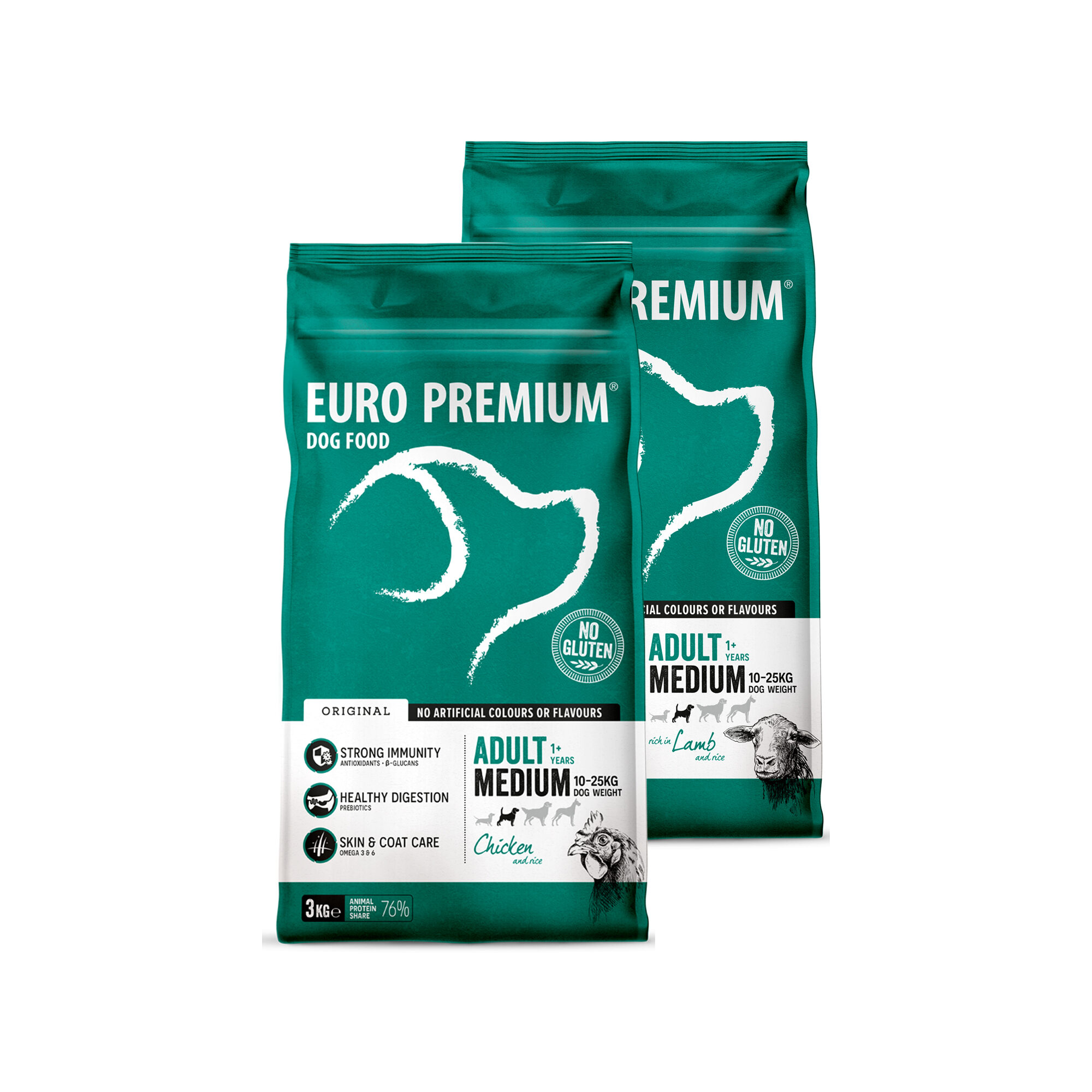Euro Premium Medium Adult – Lamm und Reis