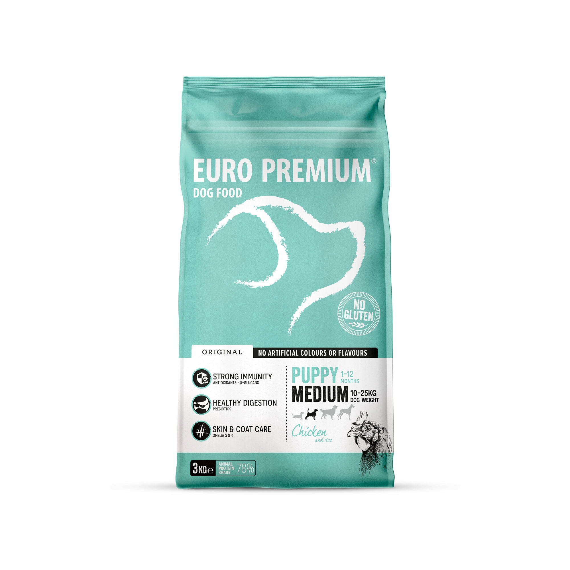 Euro Premium Medium Puppy – Huhn und Reis – 3 kg