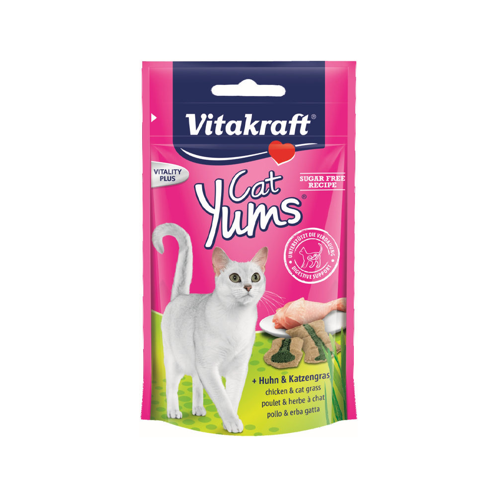 Vitakraft Cat Yums – Huhn & Katzengras – 40 g