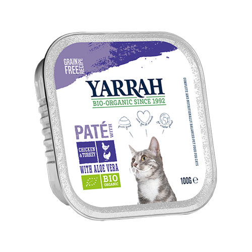 Yarrah Multipack Bio Paté Katzenfutter – Huhn & Pute – 8 x 100 g
