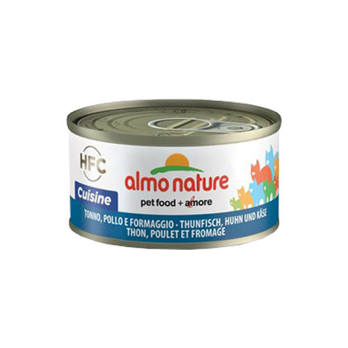 Almo Nature HFC 70 Cuisine Katzenfutter – Thunfisch, Huhn & Käse – 24 x 70 g