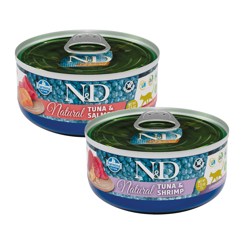 Farmina N&D Natural Adult Nassfutter – Thunfisch & Lachs – 24 x 70 g