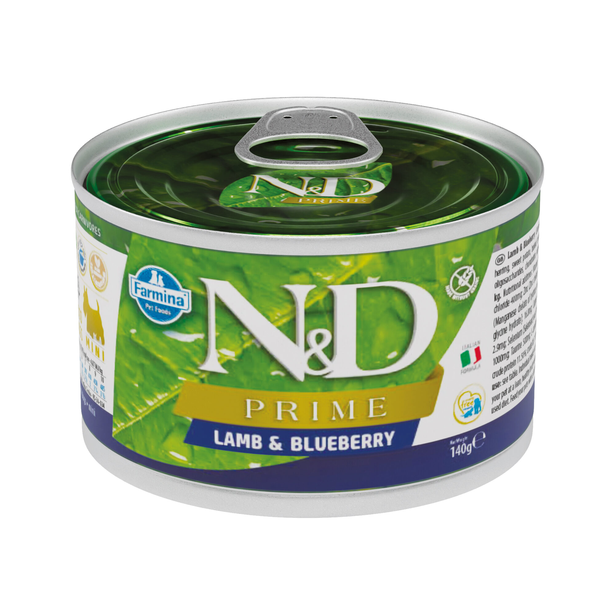 Farmina N&D Prime Adult Mini – Lamm und Blaubeere – 6 x 140 g