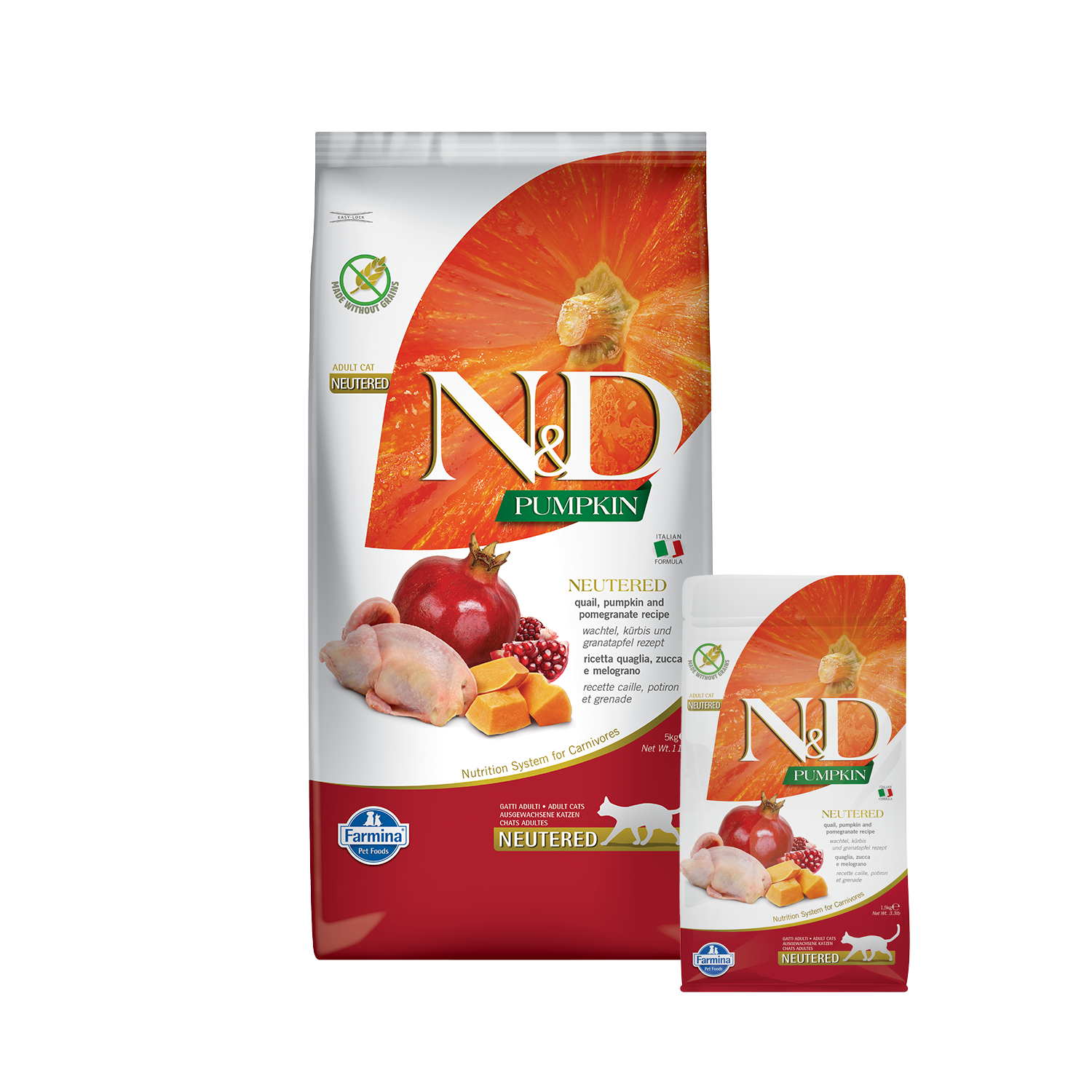Farmina N&D Pumpkin Kastraten Katzenfutter – Wachtel – 1,5 kg