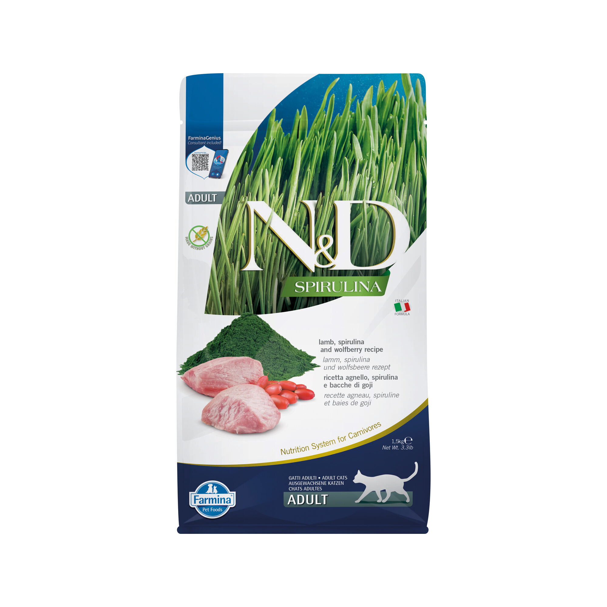 Farmina N&D Spirulina Adult Cat – Lamm – 1,5 kg