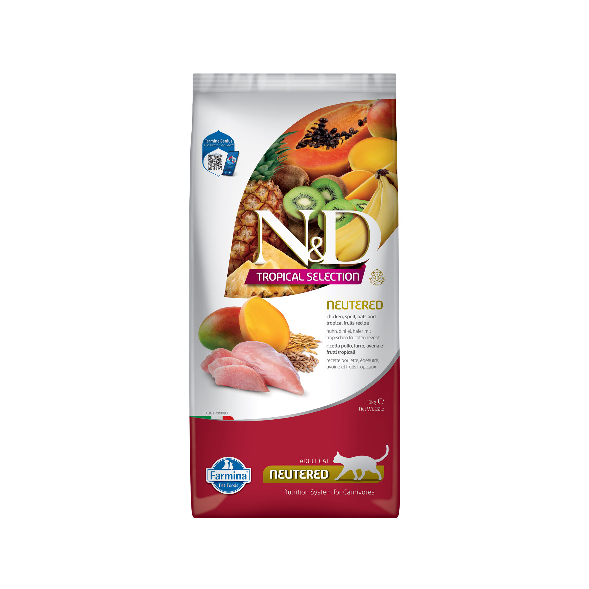 Farmina N&D Tropical Neutered Huhn – Katzenfutter – 10 kg