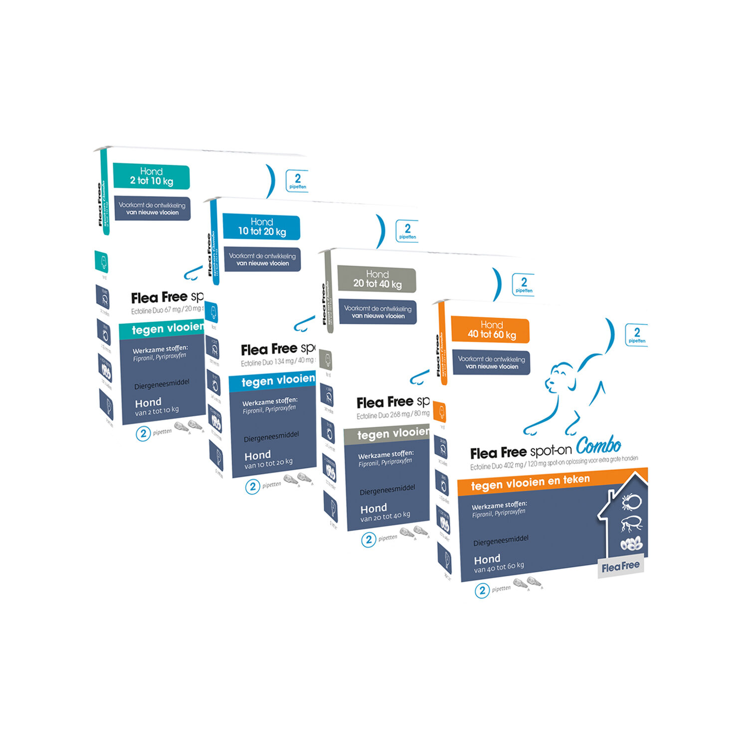 Flea Free Ectoline Duo Hund – 2 – 10 kg – 2 Pipetten Flea Free Ectoline Duo Hund – 2 – 10 kg – 2 Pipetten