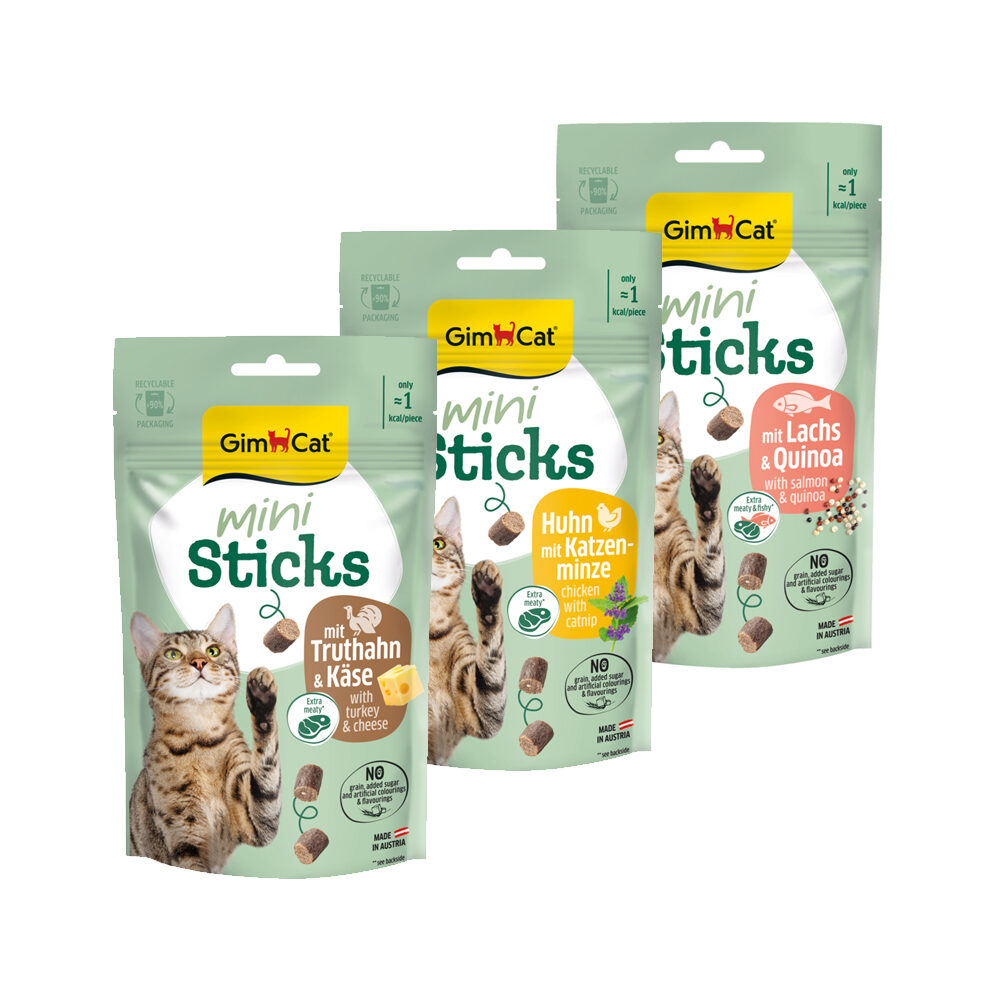 GimCat Mini Sticks – Huhn & Katzenminze – 50g