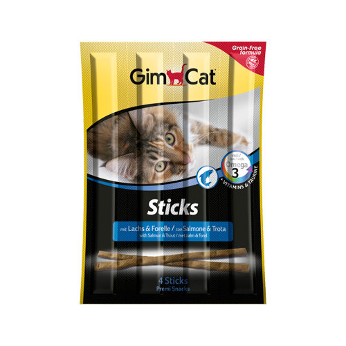 GimCat Sticks – Lamm & Geflügel – 16 Stück (4 x 4 Stück)