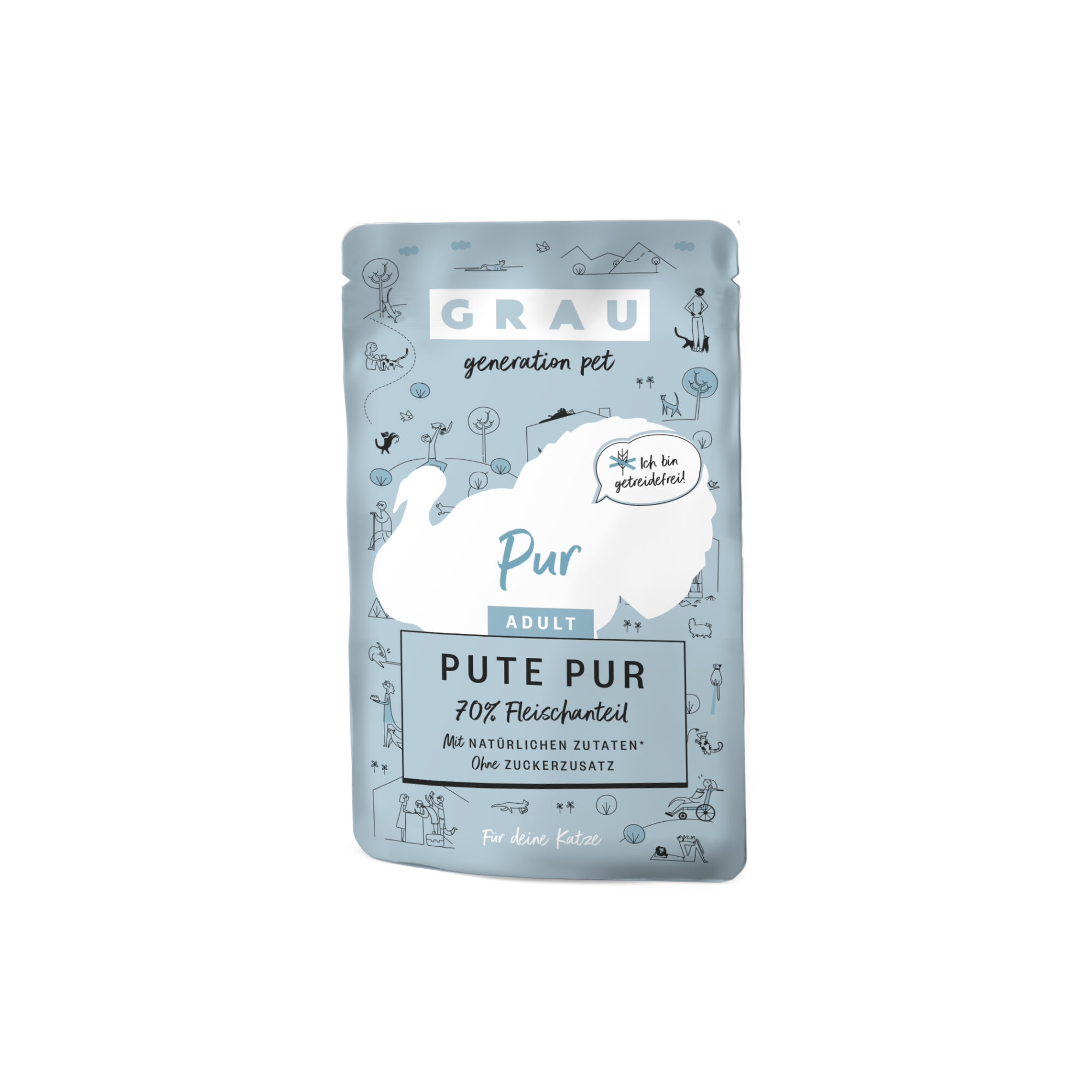 Grau Pute Pur Pouch – 16 x 125 g Grau Pute Pur Pouch – 16 x 125 g