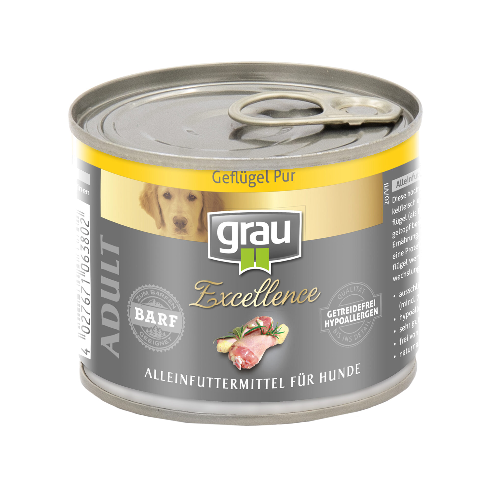Grau Excellence Adult Pur – Geflügel – Dose – 6 x 200 g