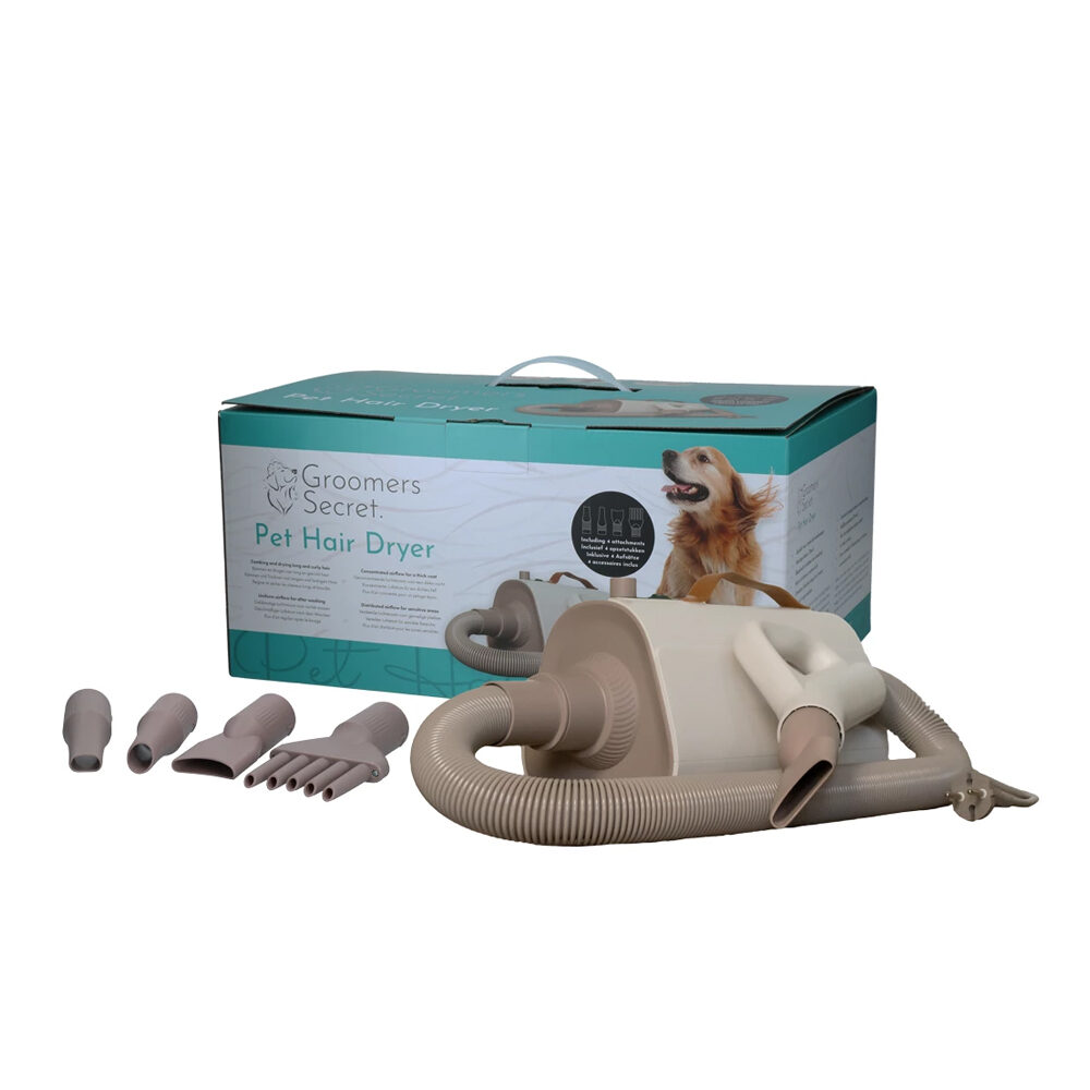 Groomers Secret Hunde-Haartrockner – Inklusive 4 Anbauteile