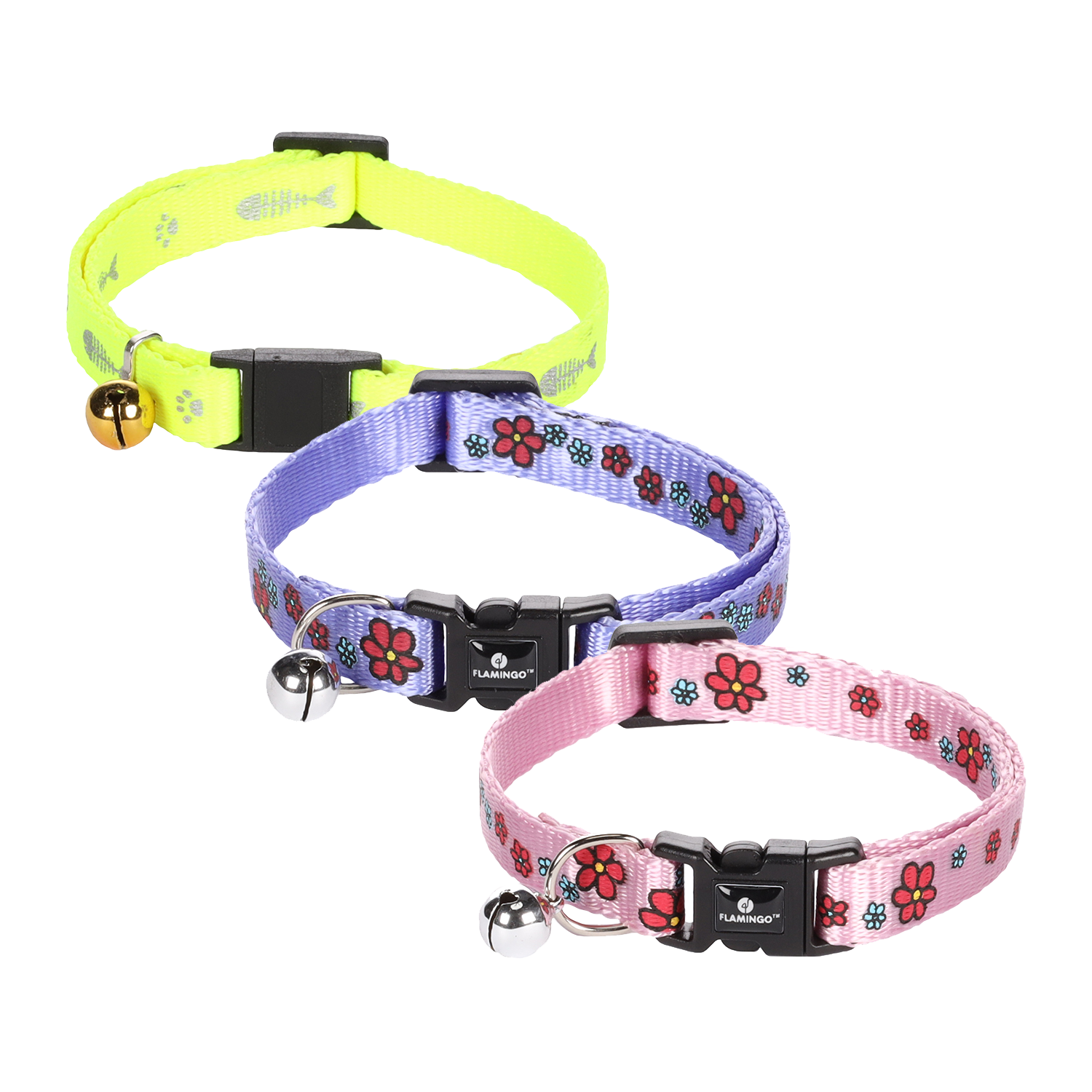 Flamingo Katzenhalsband Ziggi – Neon-Gelb
