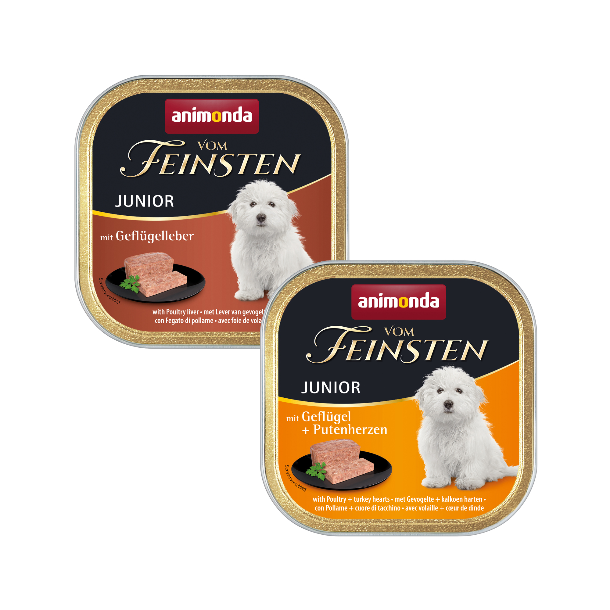 Animonda vom Feinsten Junior Hundefutter – Schälchen – Geflügelleber – 22 x 150 g