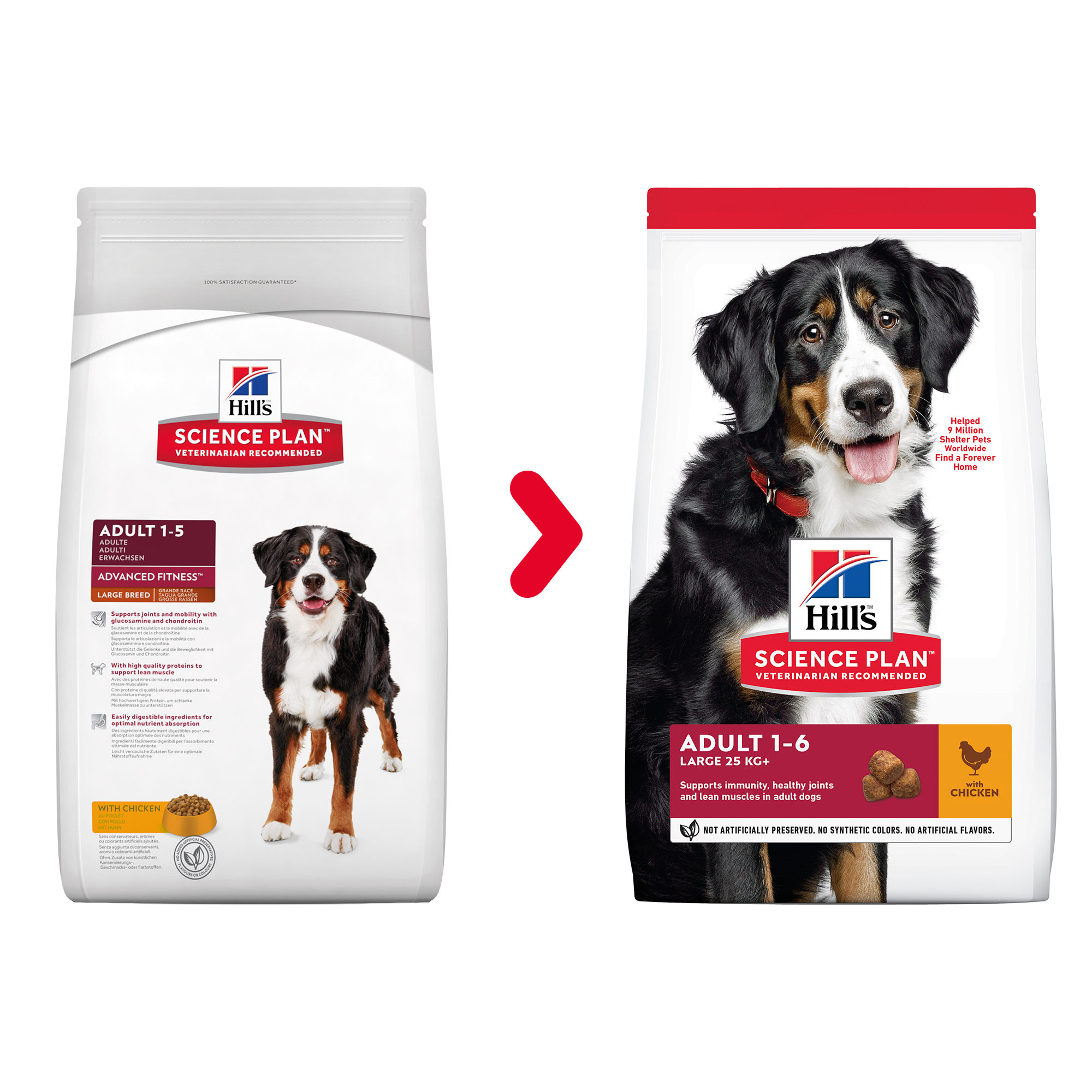 Hill’s Science Plan Advanced Fitness Adult Large Breed Hundefutter – Huhn – 18 kg