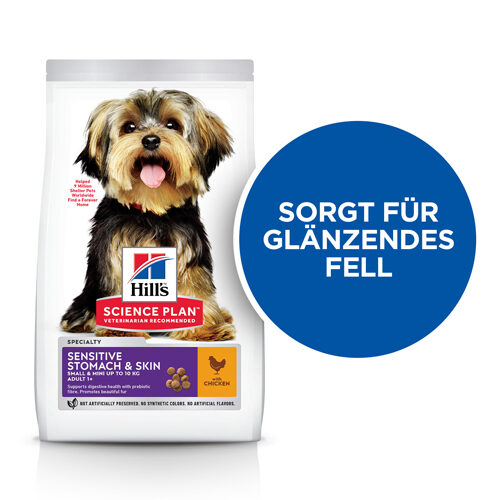 Hill’s Science Plan Adult Sensitive Stomach & Skin Small & Mini Hundefutter – 1,5 kg