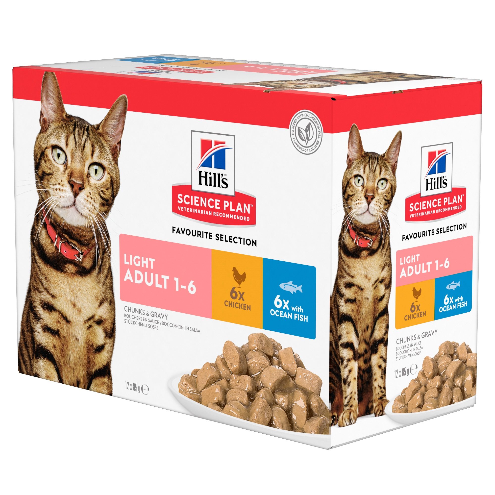Hill’s Science Plan Adult Light Katzenfutter – Frischebeutel – Huhn – 12 x 85 g