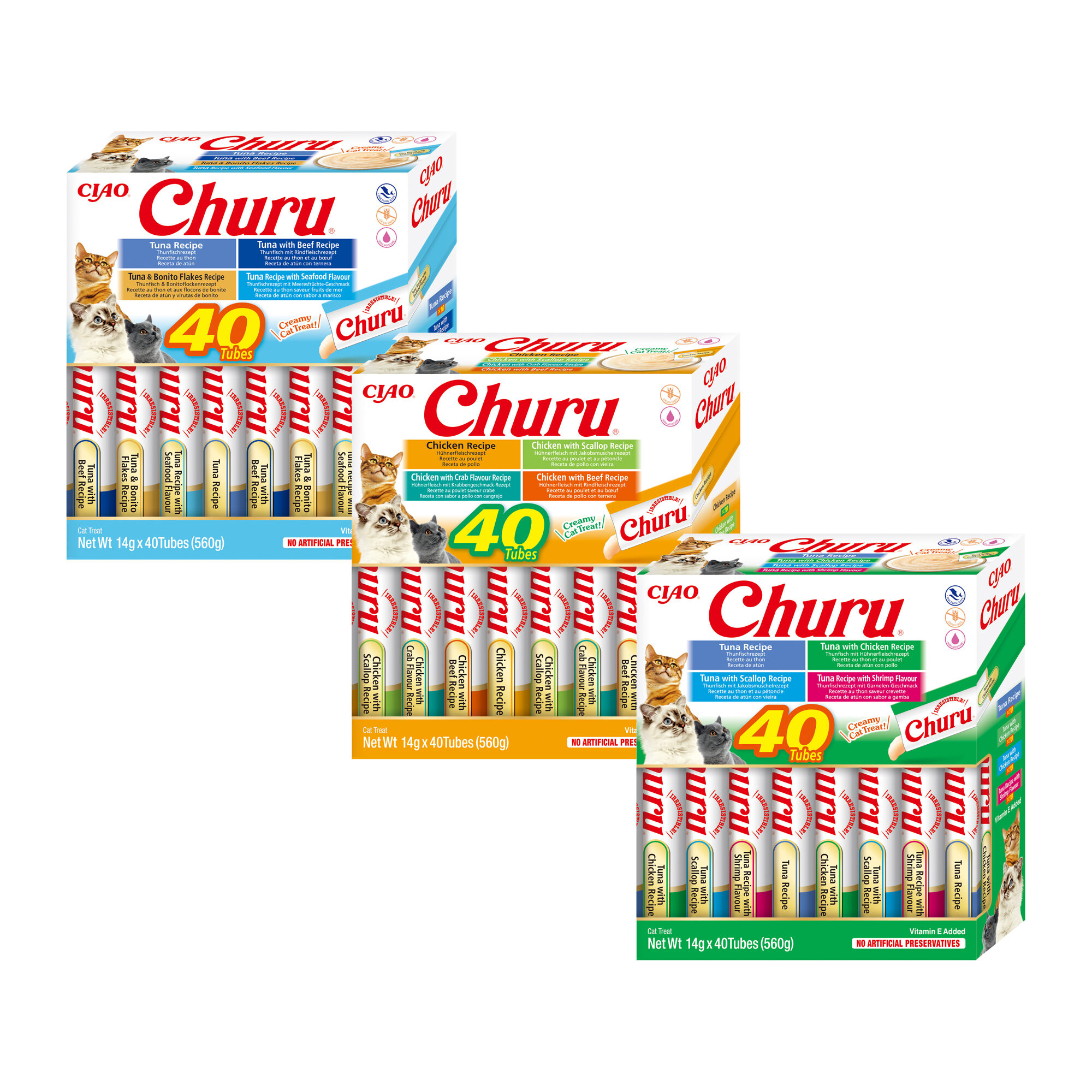 Inaba Churu Variety Box – Thunfisch & Meeresfrüchte-Variation – 40 Stück