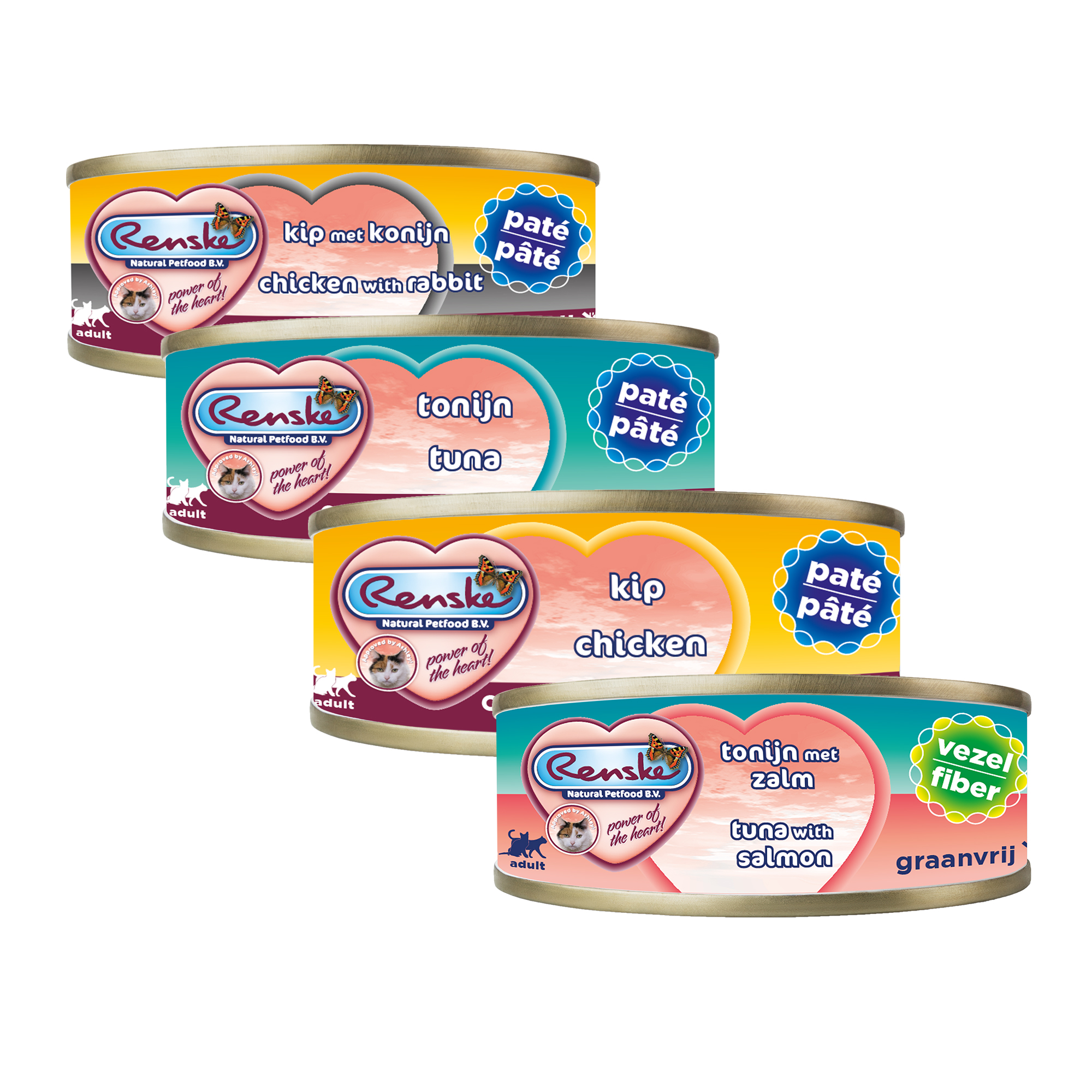 Renske Frischfleisch-Mahlzeiten Katzenfutter – Dosen – Huhn – 24 x 70 g