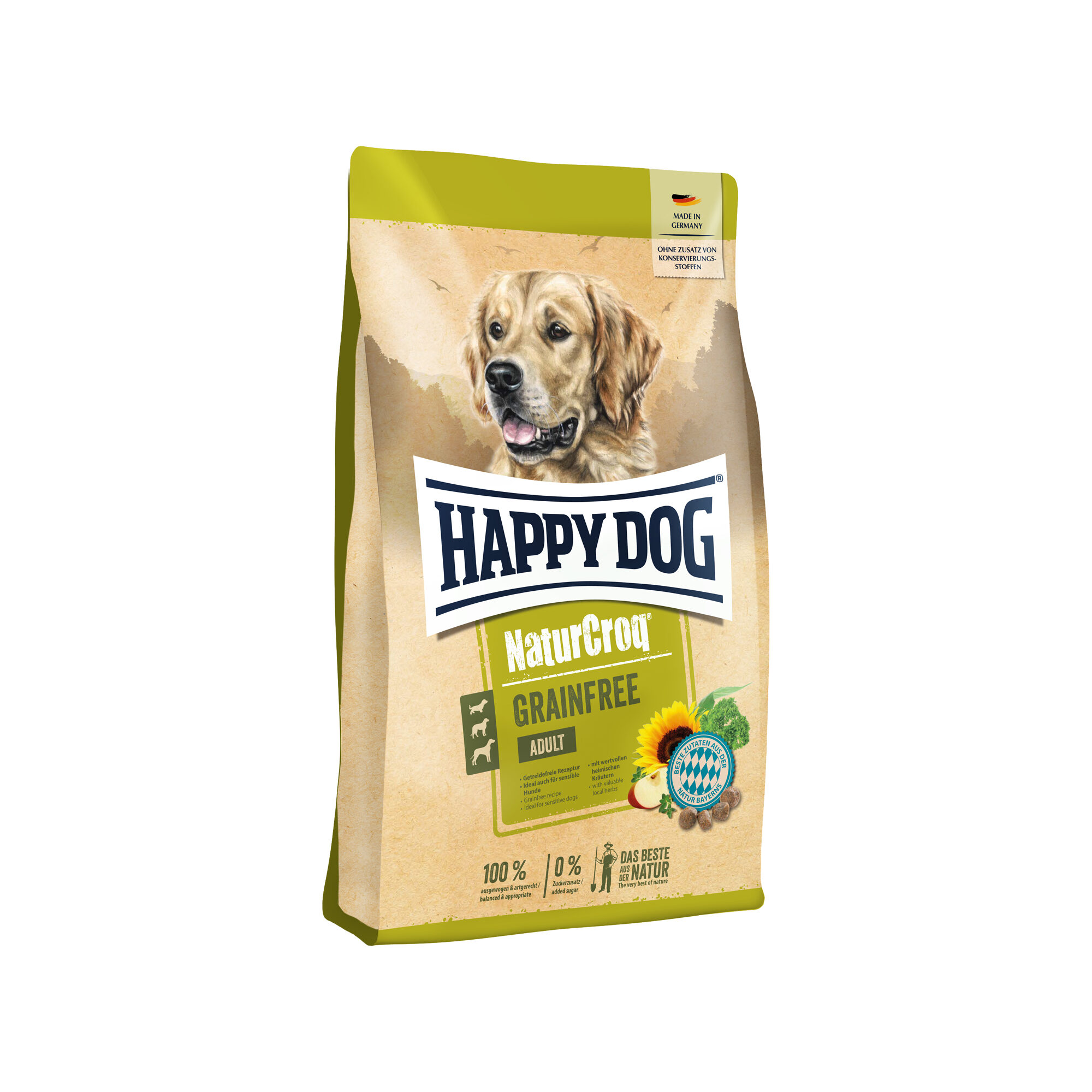 Happy Dog Nature Croq Getreidefrei – Lachs und Geflügel – 4 kg