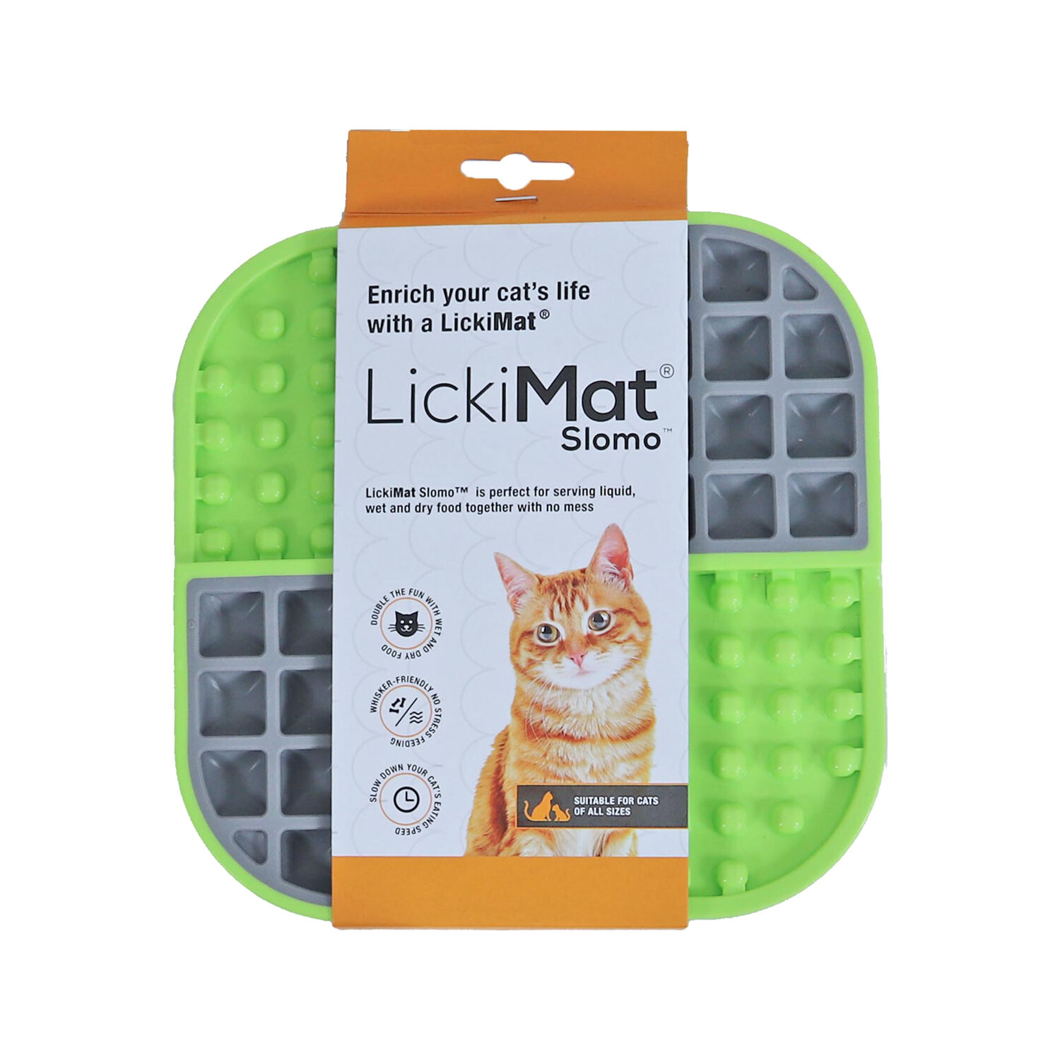 LickiMat Slomo Katze – Grün/Grau – 20 cm LickiMat Slomo Katze – Grün/Grau – 20 cm