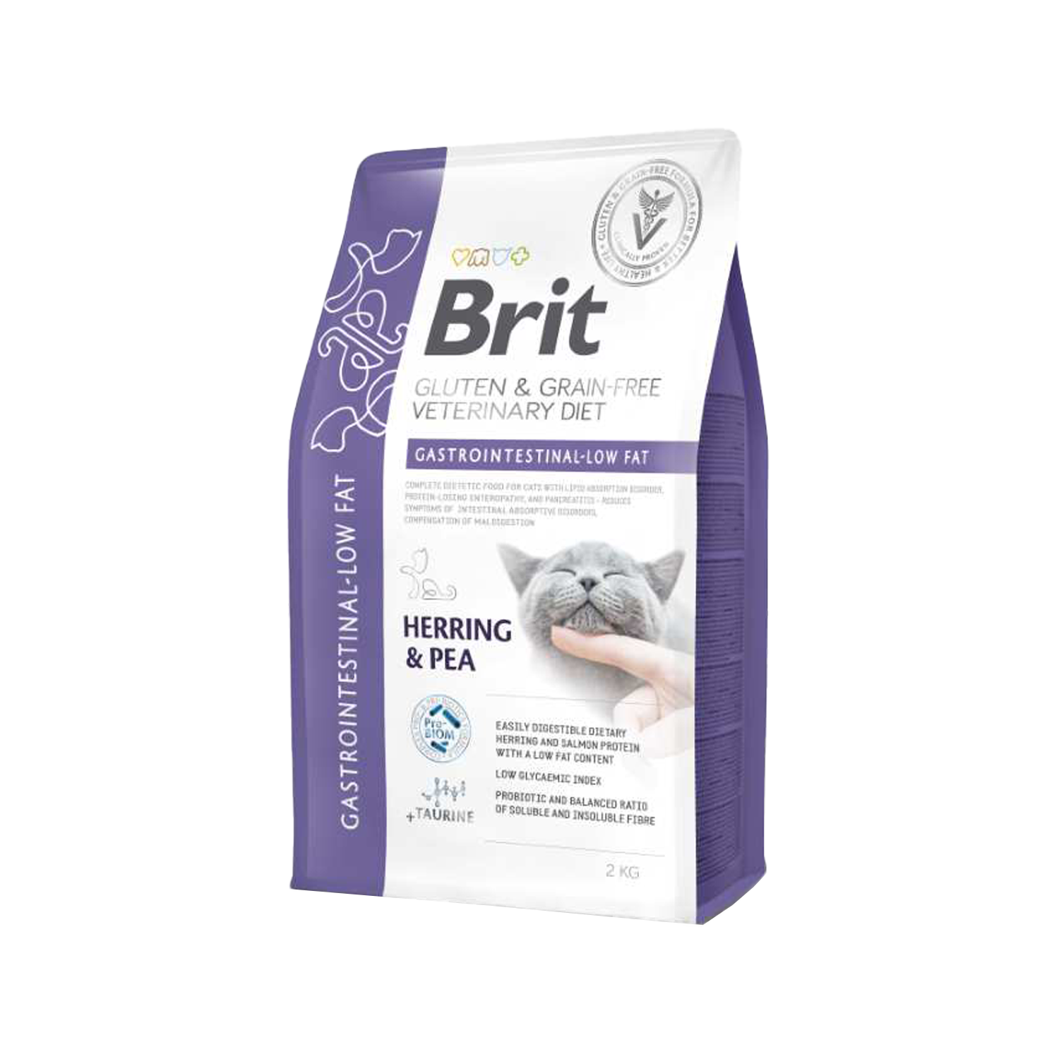 Brit VD Cat – Gluten- und getreidefrei – Magen-Darm fettarm – 2 kg