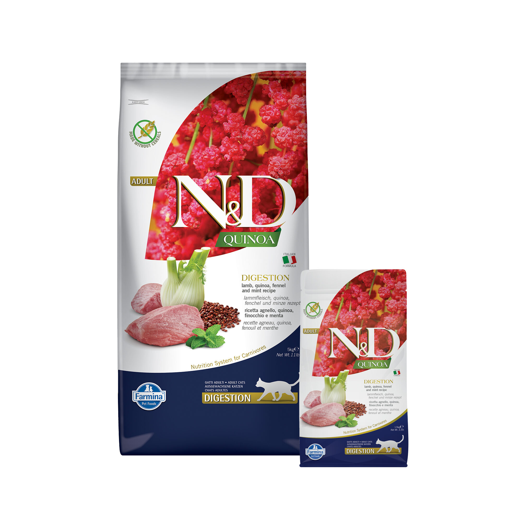 Farmina N&D Quinoa Verdauung Adult Katzenfutter – Lamm – 1,5 kg