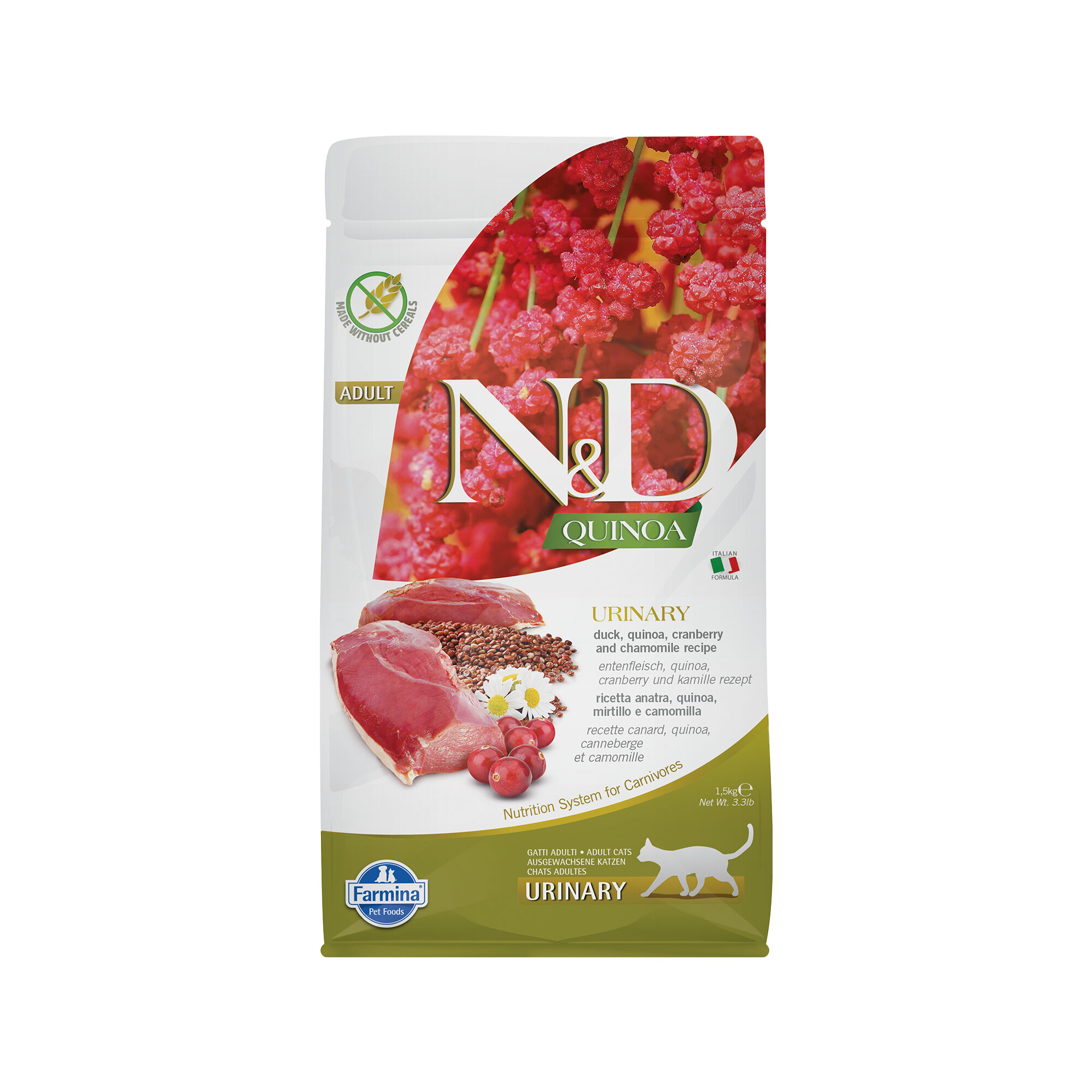 Farmina N&D Quinoa Urinary Adult Katzenfutter – Ente – 1,5 kg