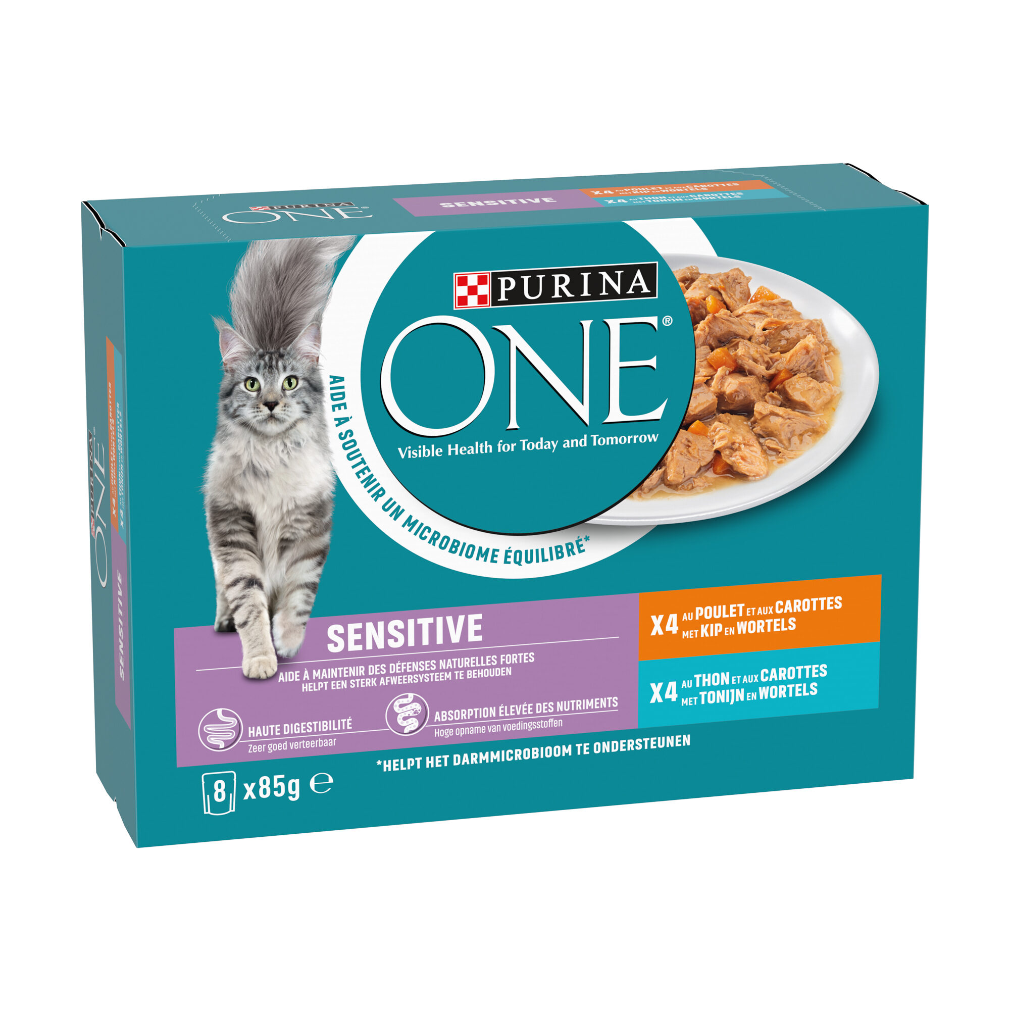 Purina ONE Sensitive Feine Zarte Streifen in Sauce – 8 x 85 g