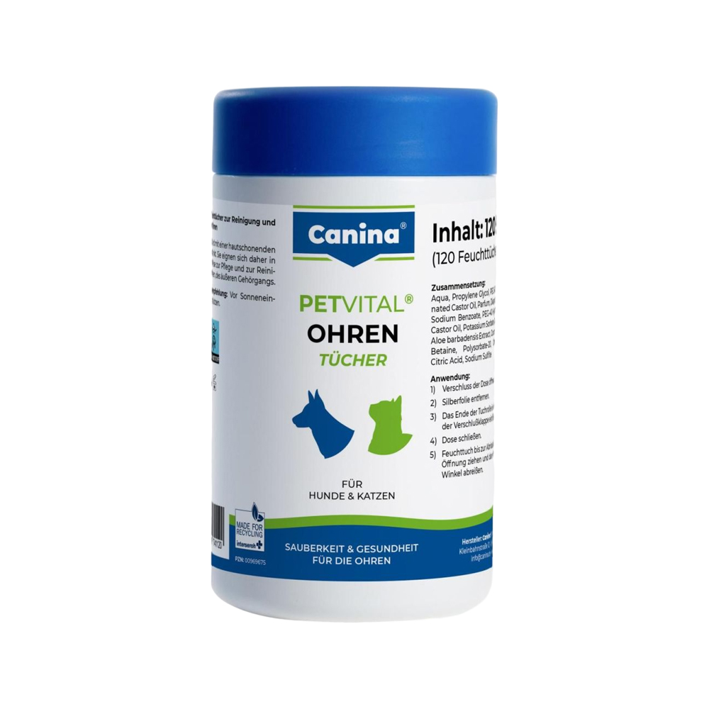 Canina Petvital Ohrentücher – 120 Tüchers