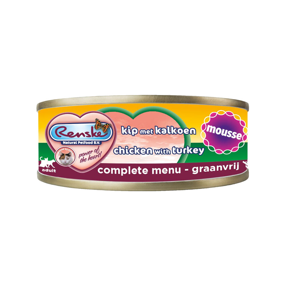 Renske Mousse – Katzenfutter – Huhn & Pute – 24 x 70 g
