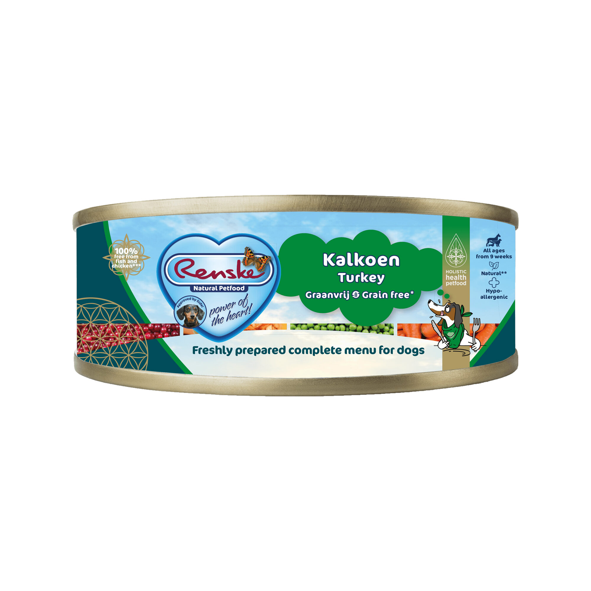 Renske frisches getreidefreies Hundefutter – Pute – 24 x 95 g