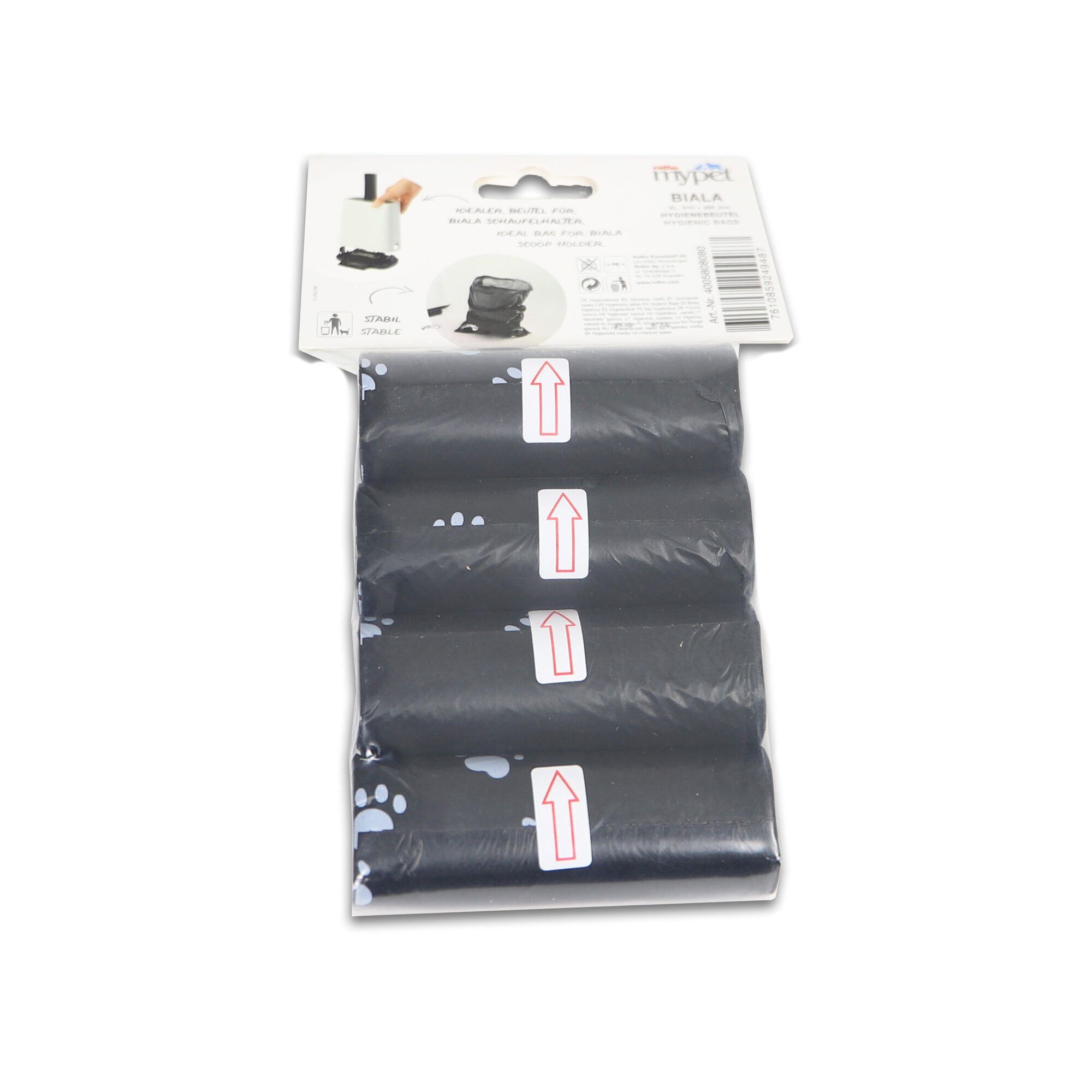 Rotho Hygienebeutel Biala – Schwarz – 4 x 16 Stück