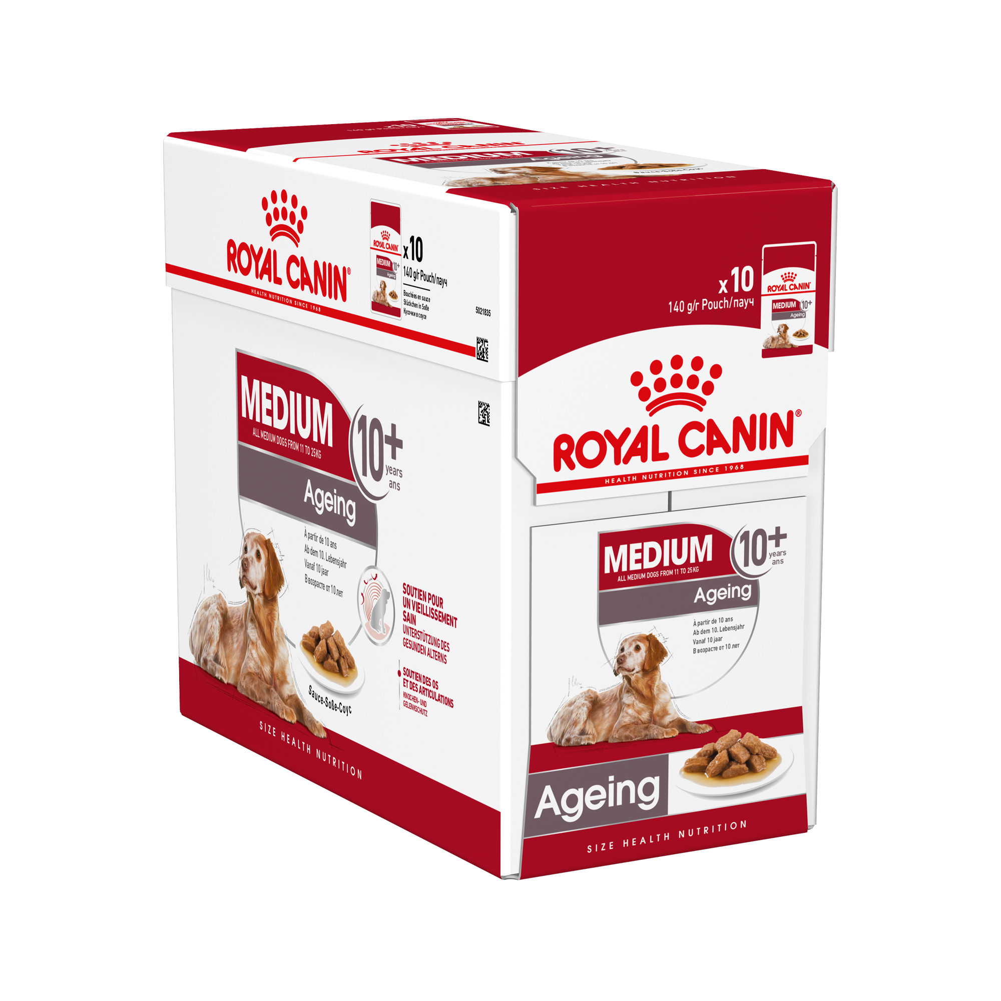 Royal Canin Medium Ageing 10+ Hundefutter – Frischebeutel – 10 x 140g