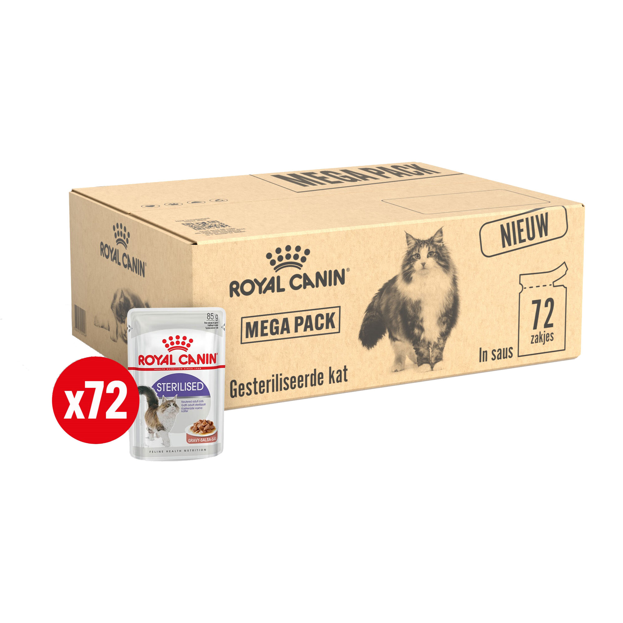 Royal Canin Sterilised in Gravy Katzenfutter – Megapack – 72 x 85 Gramm