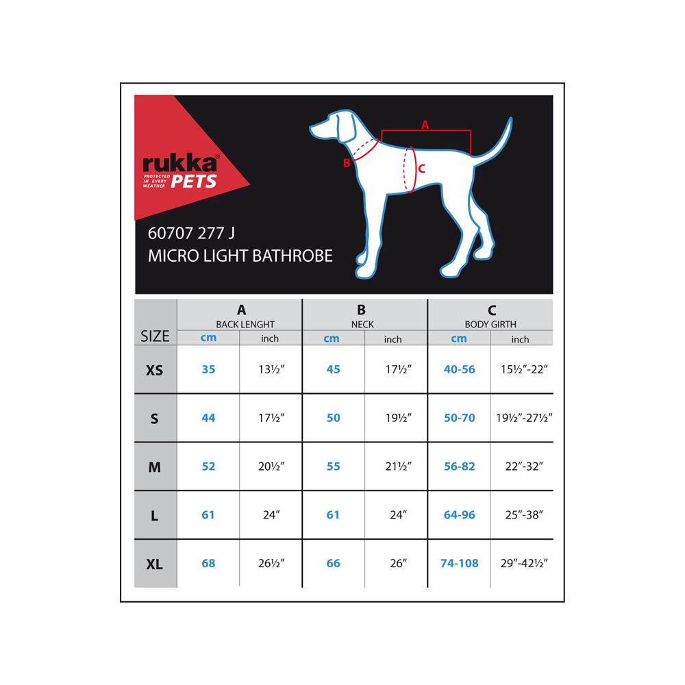 RukkaPets Micro Light Bathrobe - XS