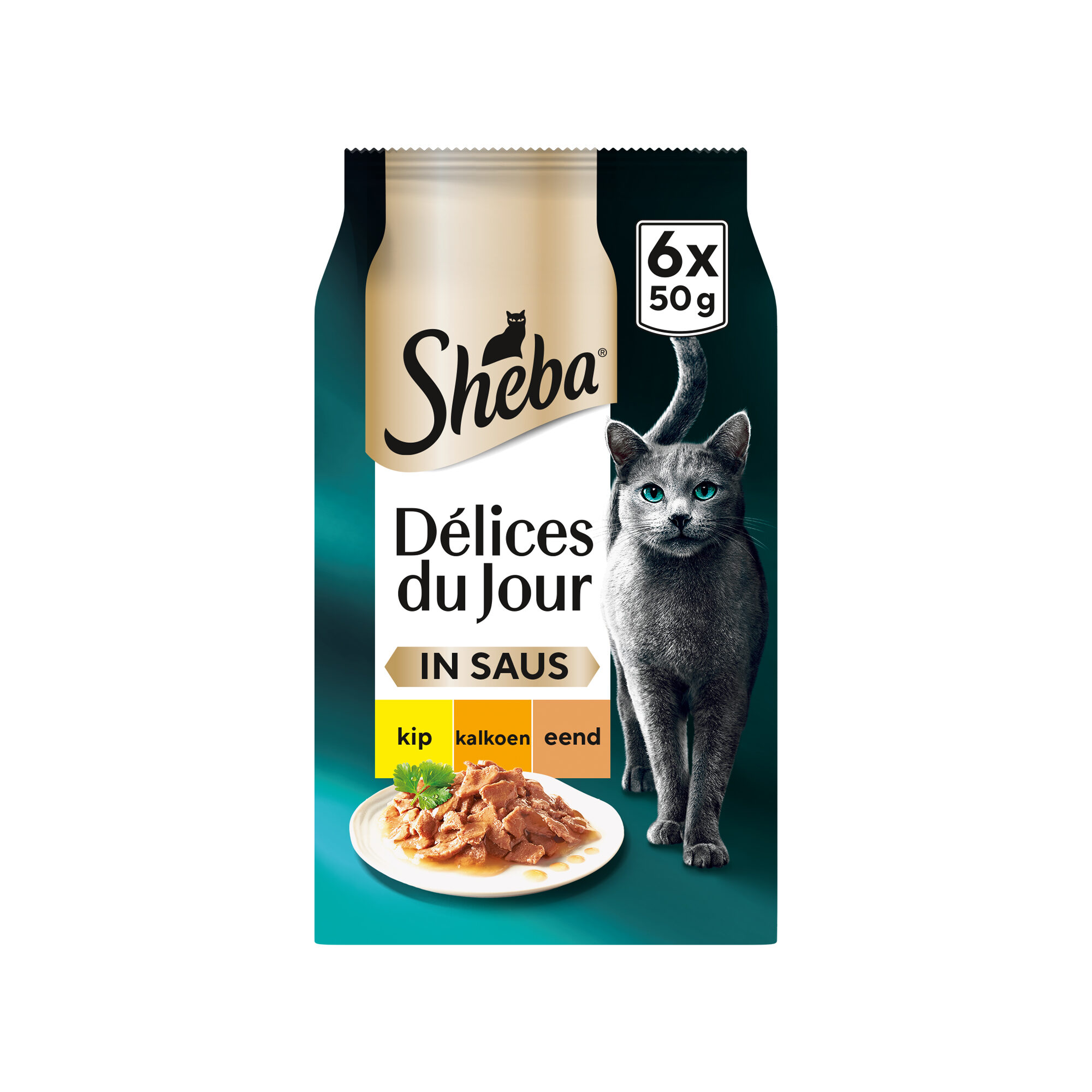 Sheba Délices du Jour in Sauce – Huhn, Truthahn und Ente