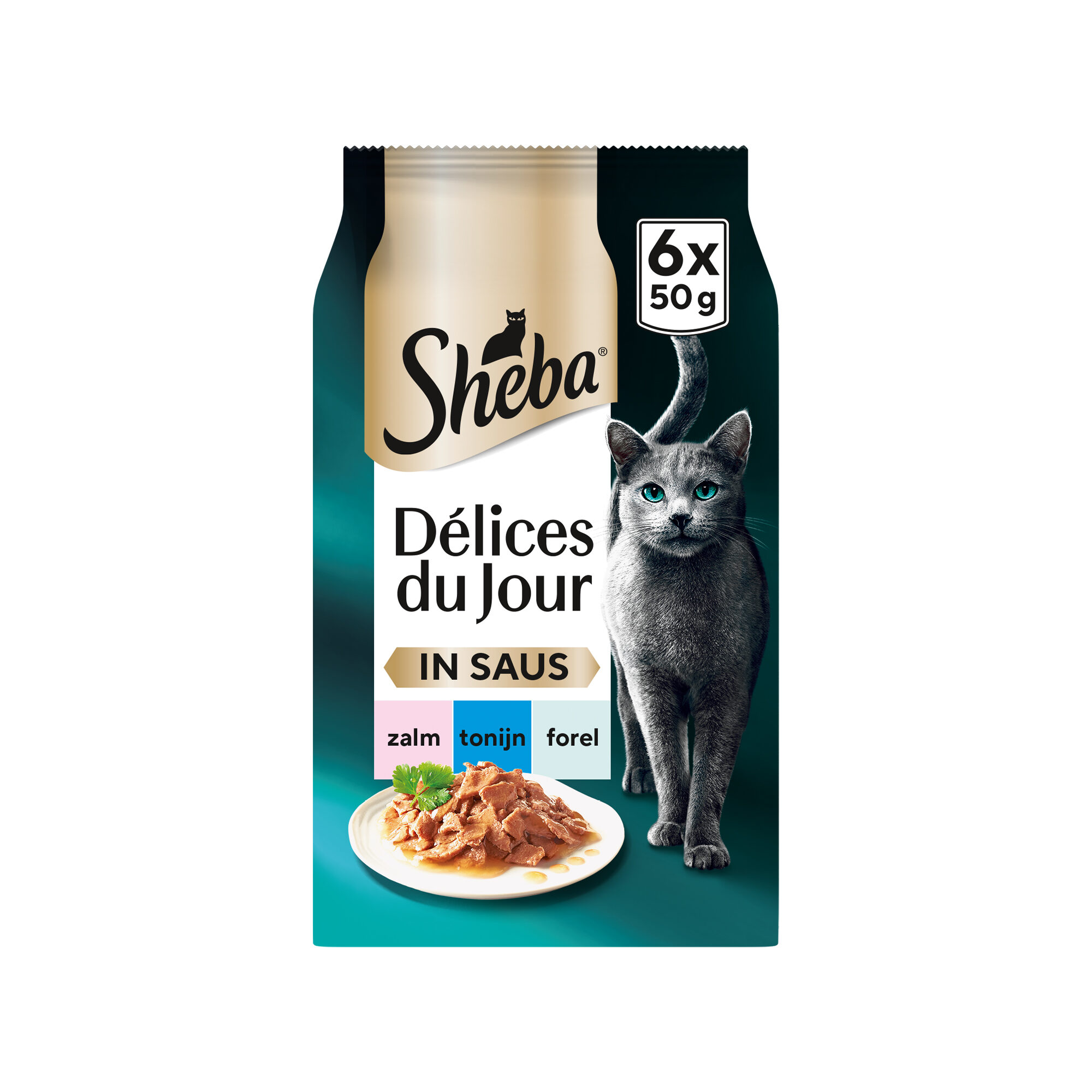 Sheba Délices du Jour in Sauce – Lachs, Thunfisch und Forelle