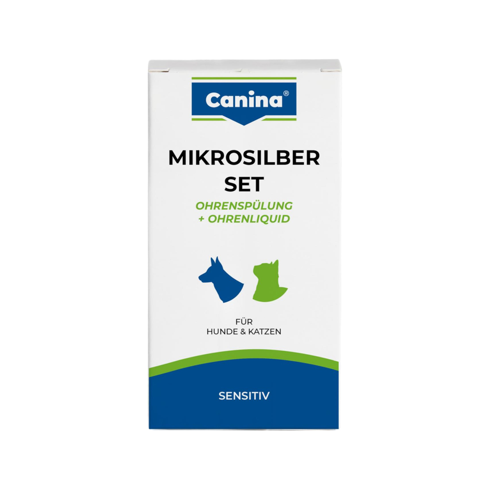 Canina Mikrosilber Set – Ohrenspülung und Ohrenliquid – 150 ml